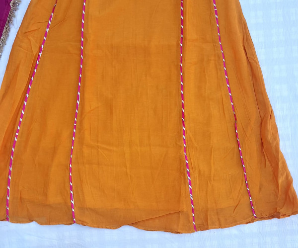 ORANGE MULCHANDERI HANDWORK SUIT SET