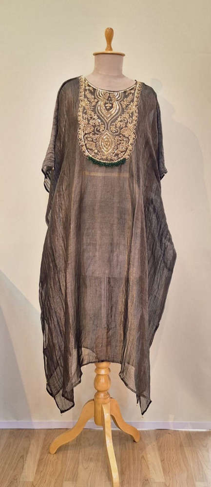 Image of BLACK KAFTAN HANDWORK SET