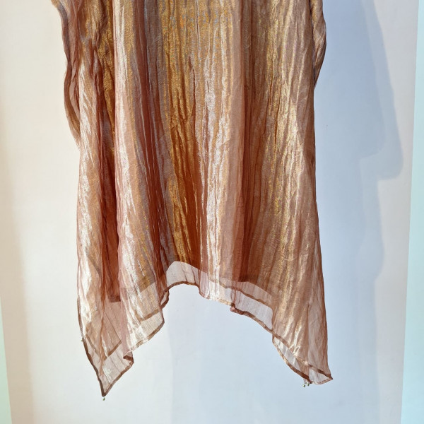 COPPER PURE TISSUE HANDWORK KAFTAN SET