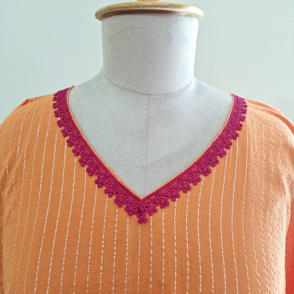 ORANGE LUREX KAFTAN SET