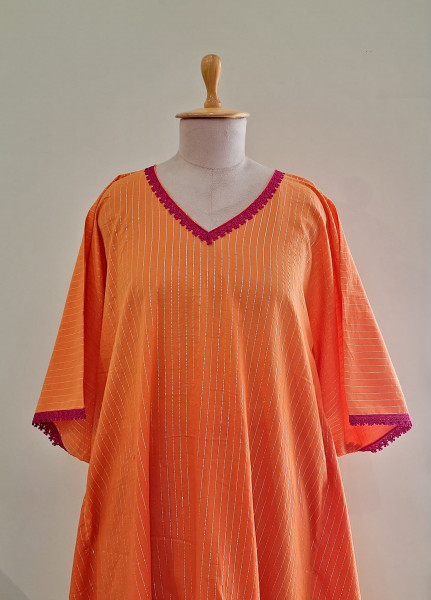 ORANGE LUREX KAFTAN SET