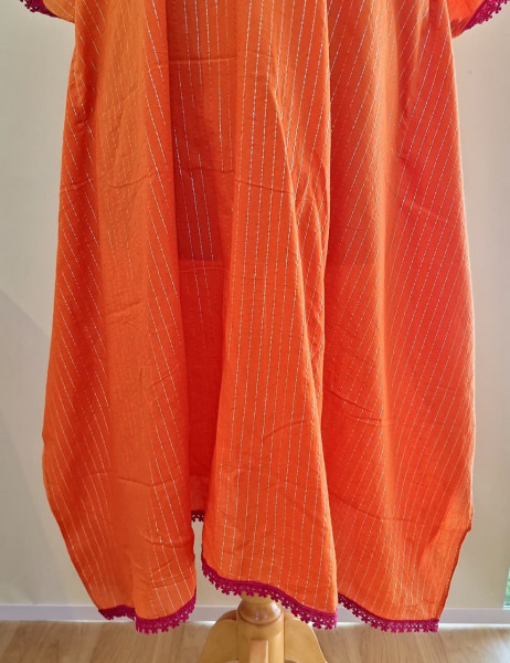 ORANGE LUREX KAFTAN SET