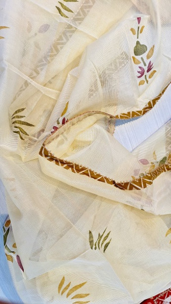 OLIVE GREEN COTTON HANDWORK SUIT SET