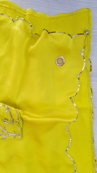 LIRIL GREEN HANDWORK SAREE