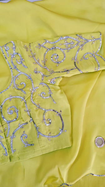LIRIL GREEN HANDWORK SAREE