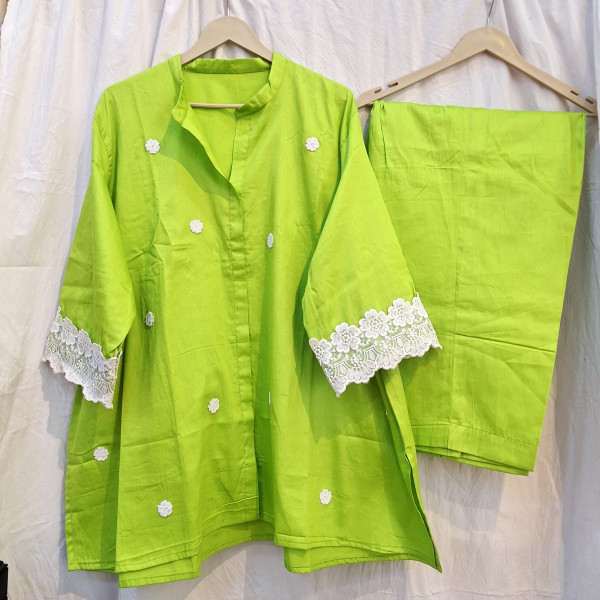 LIRIL GREEN COTTON CO-ORD SET