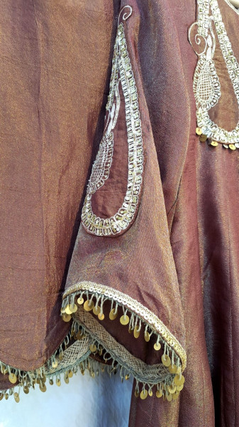 BROWN TISSUE HANDWORK ANARKALI SET