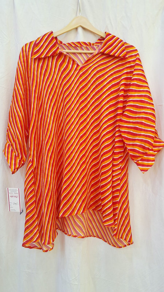 Image of RED YELLOW LEHRIYA CHINON SHIRT