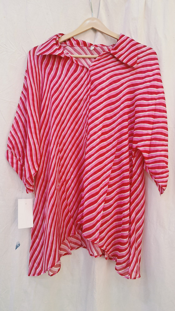 Image of RANI PINK LEHRIYA CHINON SHIRT