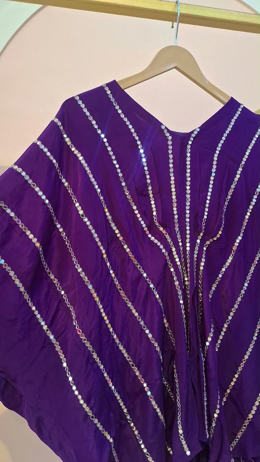 PURPLE WESTERN HANDWORK TOP WITH PLAZO SET