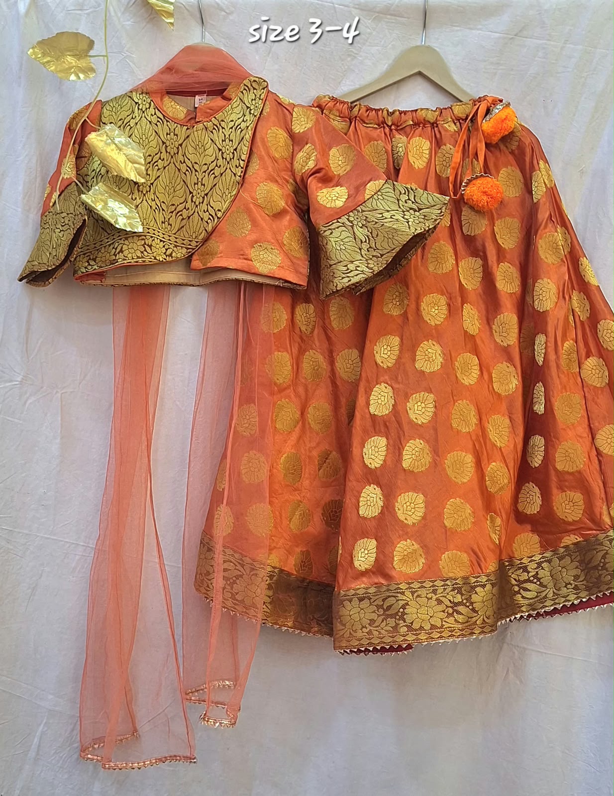 BROWN TOP WITH SKIRT AND DUPPTTA SET