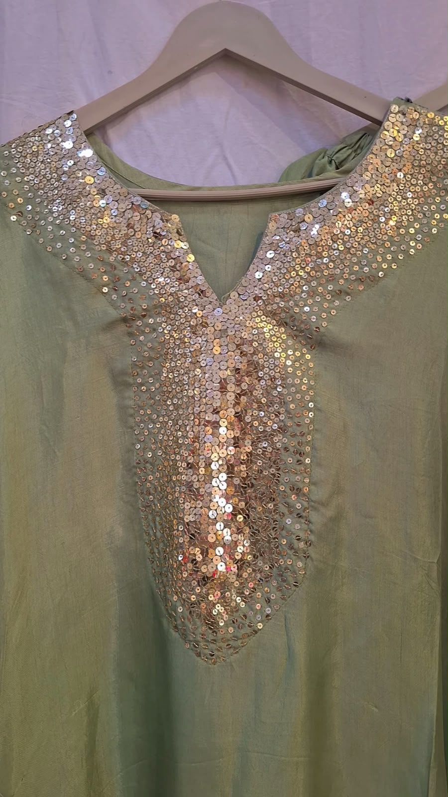 SAGE GREEN HANDWORK KAFTAN SET