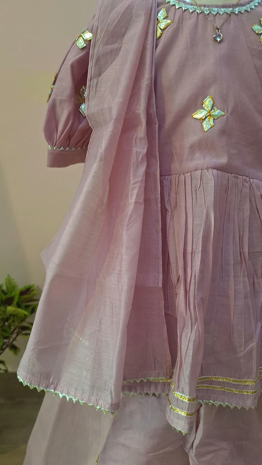 LAVENDER PEPLUM SHARARA WITH DUPPTTA SET
