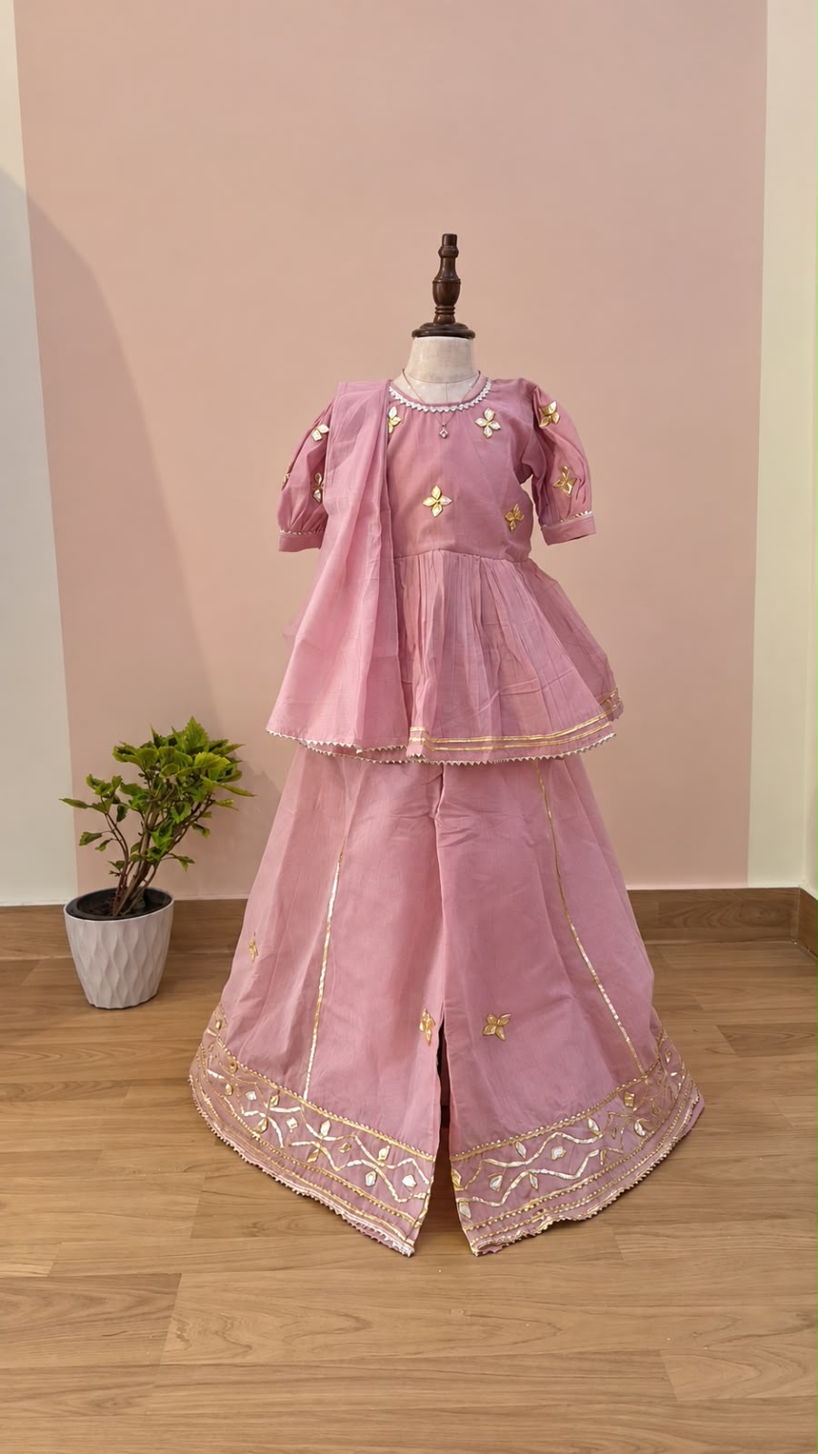 LAVENDER PEPLUM SHARARA WITH DUPPTTA SET