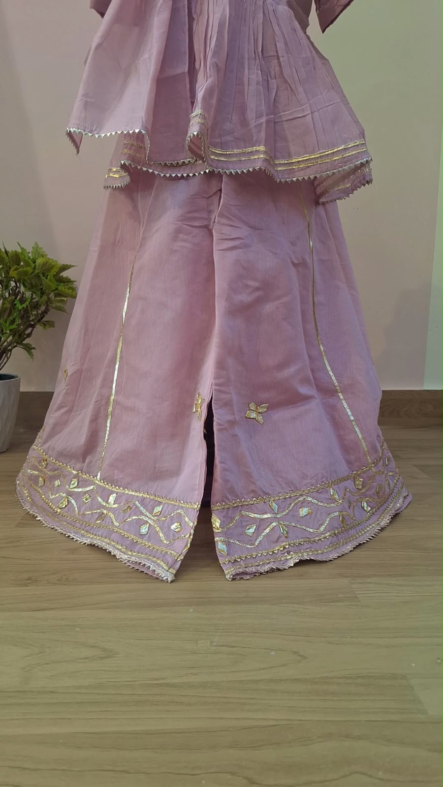 LAVENDER PEPLUM SHARARA WITH DUPPTTA SET