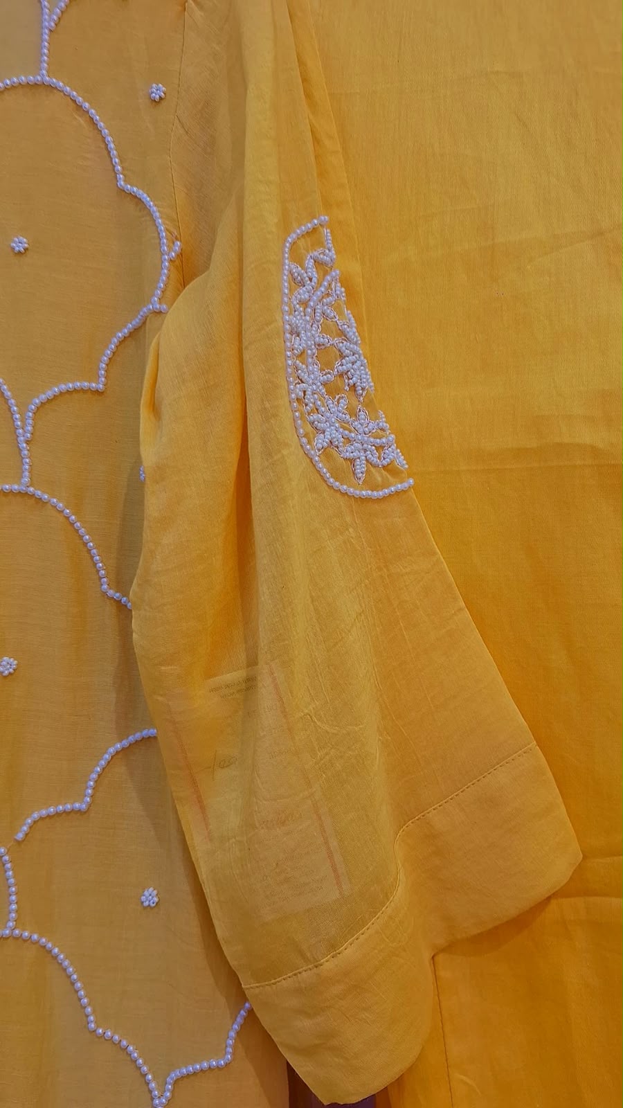 YELLOW MULCHANDERI SUIT WITH PANT DUPPTTA SET