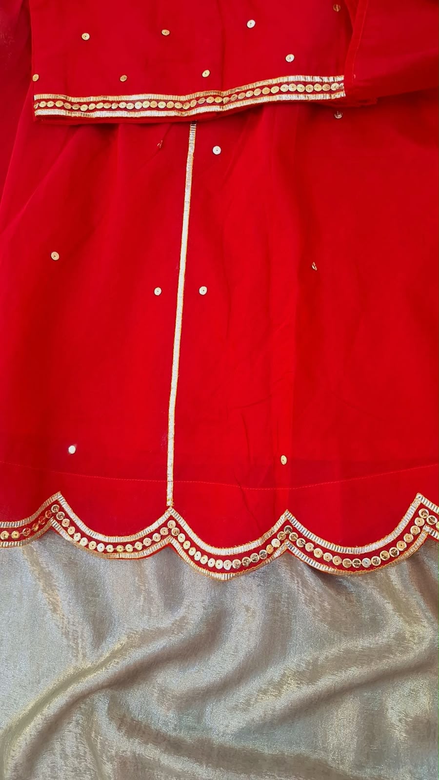 RED TOP WITH SKIRT AND DUPPTTA SET