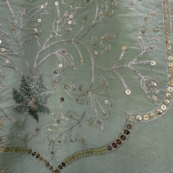 Green Tissue Light Lehenga Set