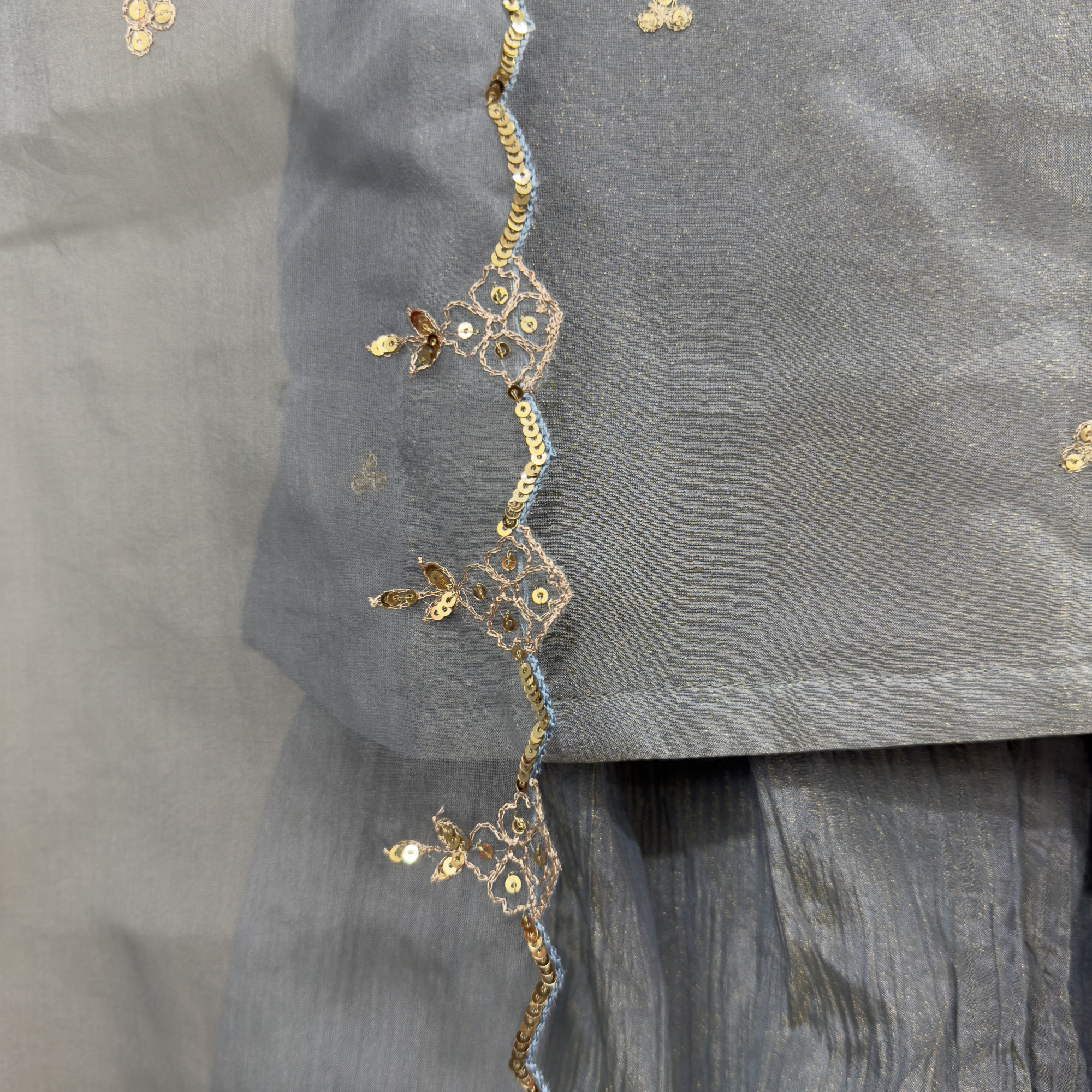 Pastel Blue Tissue Light Lehenga Set