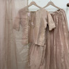 Peach-pink Tissue Light Lehenga Set