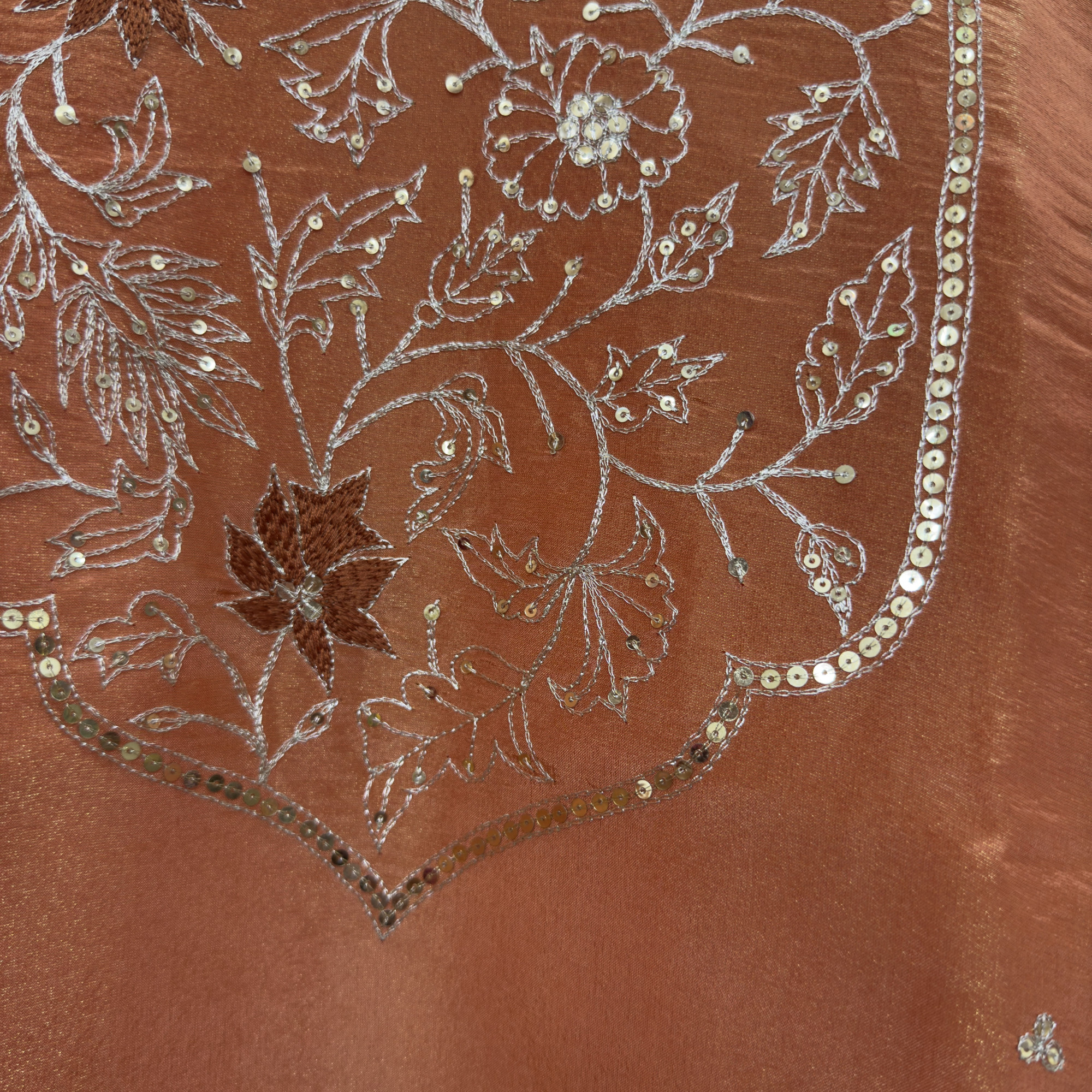 Orange Tissue Light Lehenga Set