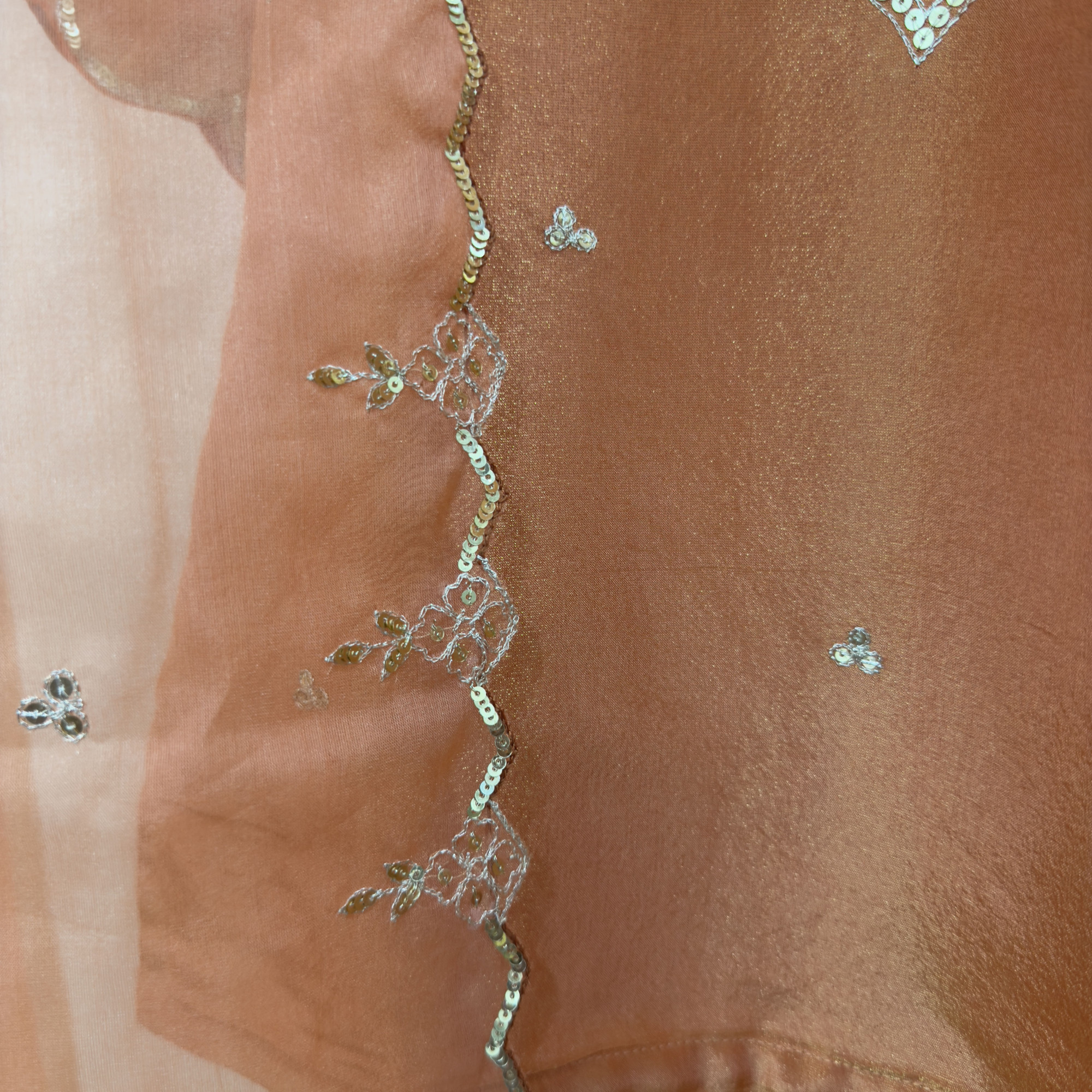 Orange Tissue Light Lehenga Set