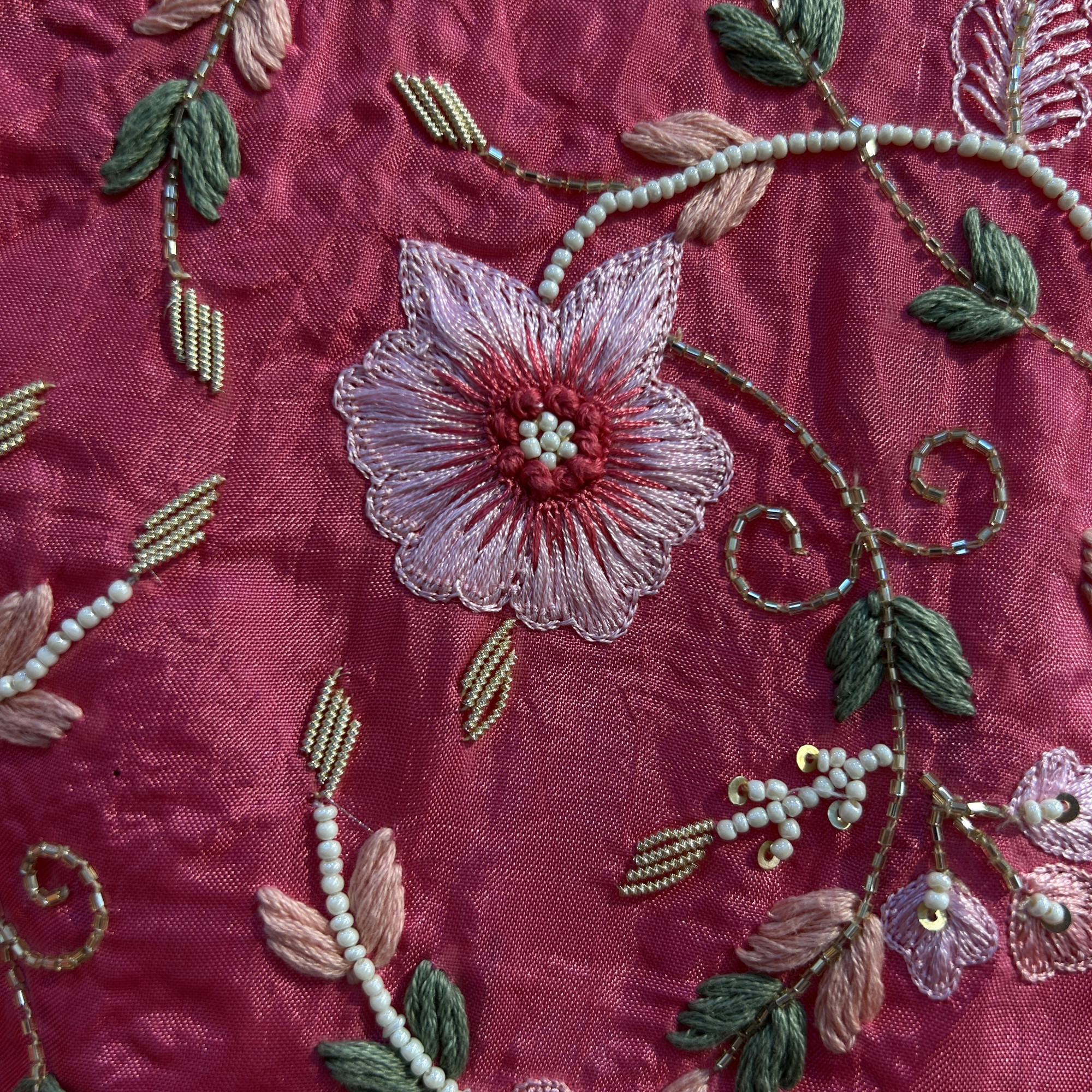 Ombre Pink Shaded Threadwork Indo Western