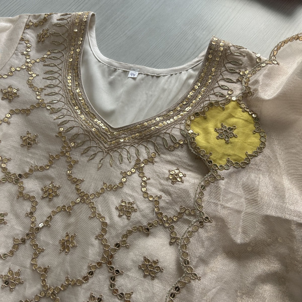 Ivory Jaal Embroidery Indo-western