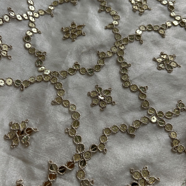 Ivory Jaal Embroidery Indo-western