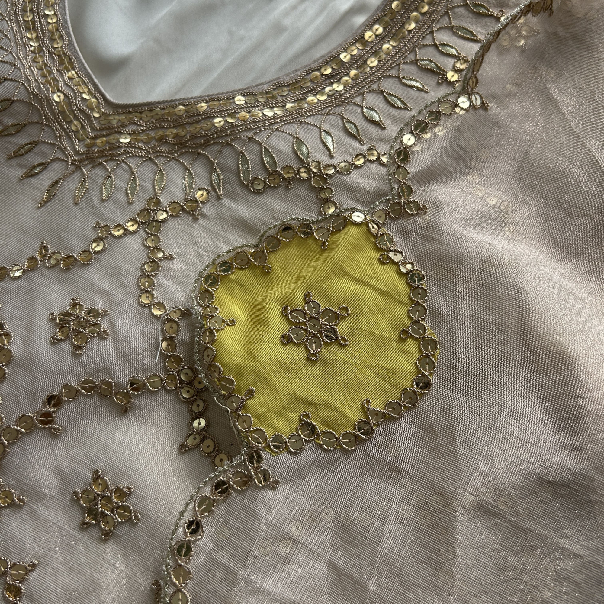 Ivory Jaal Embroidery Indo-western