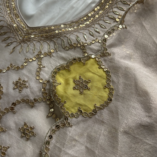 Ivory Jaal Embroidery Indo-western