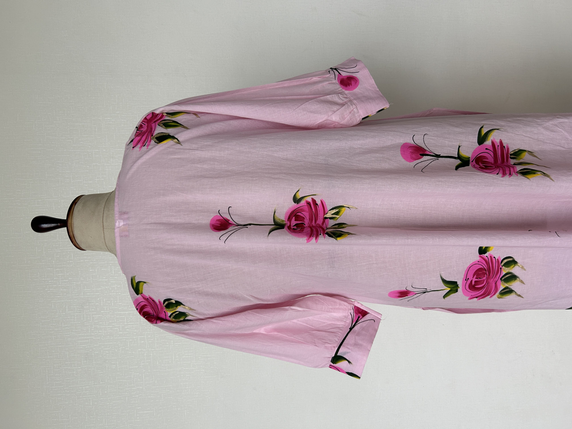 Light Pink Hand-Painted Stitched Cotton Suit Set
