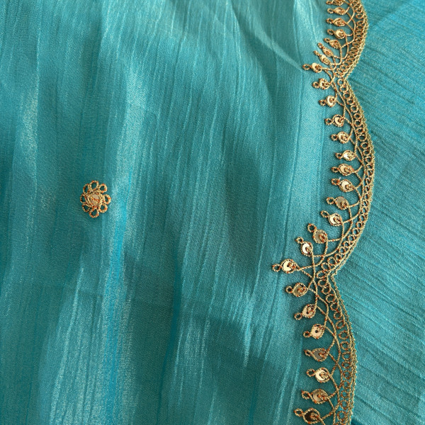 Turquoise Marodi Work Indo-Western