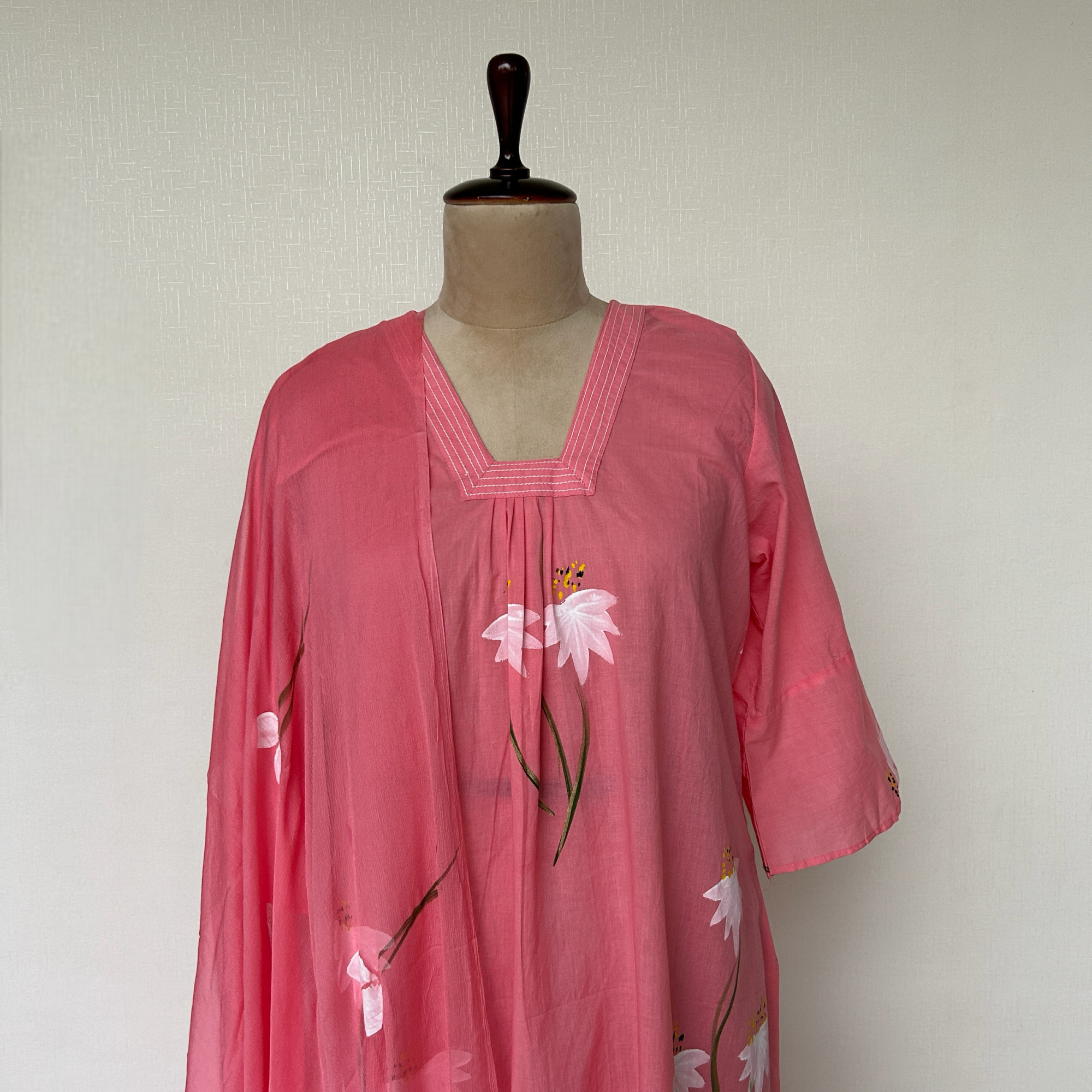 Subtle Pink Hand-Painted Cotton Suit Set