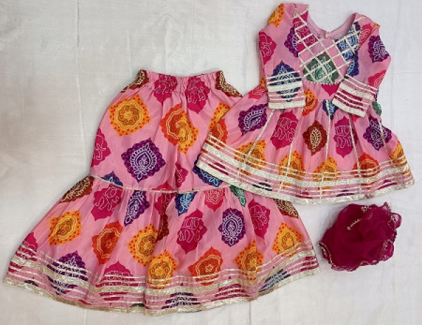 MULTI COLOR PEPLUM SHARARA KIDS SET