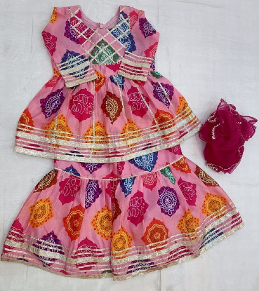 MULTI COLOR PEPLUM SHARARA KIDS SET