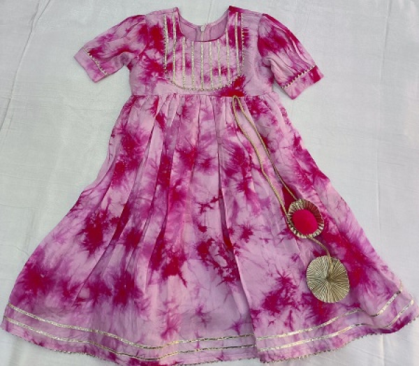 RANI TIE AND DYE SHADED FROCK KIDS SET