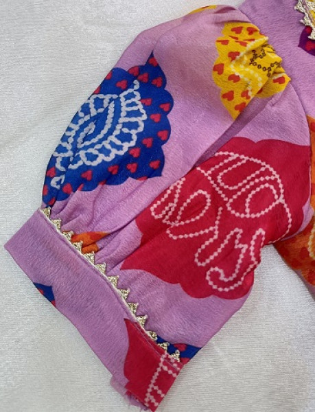 MULTI PURPLE GOTA DESIGN KIDS FROCK SET