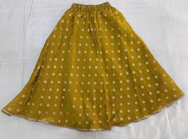 GREEN BANARASI BOOTIE SHORT KURTI WITH DUPPTTA  KIDS SET