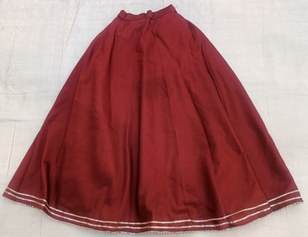 BRICK RED SILK TOP SKIRT WITH DUPPTTA KIDS SET