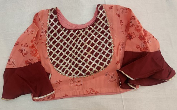 BRICK RED SILK TOP SKIRT WITH DUPPTTA KIDS SET