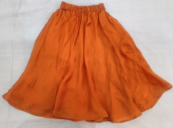RUST ORANGE HANDWORK TOP SKIRT WITH DUPPTTA KIDS SET