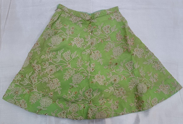 MINT GREEN HANDWORK TOP SKIRT WITH DUPTTA KIDS SET
