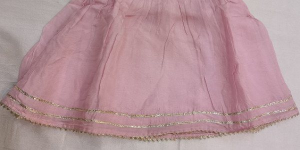 BABY PINK SUMMERSILK GOTA FROCK KIDS SET