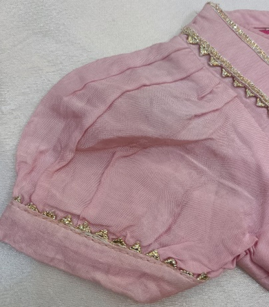 BABY PINK SUMMERSILK GOTA FROCK KIDS SET