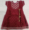 BREEK RED CHANDERI GOTA FROCK KIDS SET