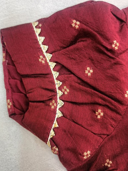 BREEK RED CHANDERI GOTA FROCK KIDS SET