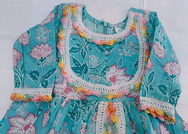 COTTON PRINT PEPLUM SHARARA KIDS SET