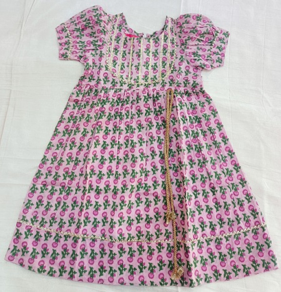 COTTON PRINT GOTA FROCK KIDS SET