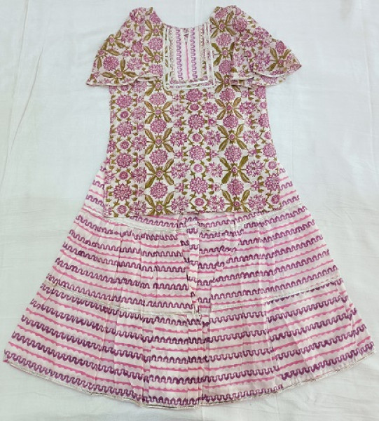 COTTON PRINTED KURTI SHARARA SET